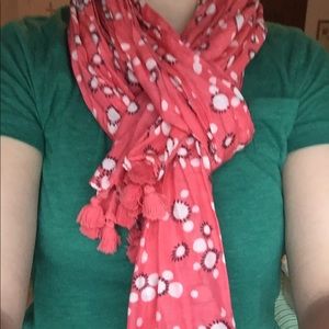 BODEN Scarf Pink and White, Cotton and Silk